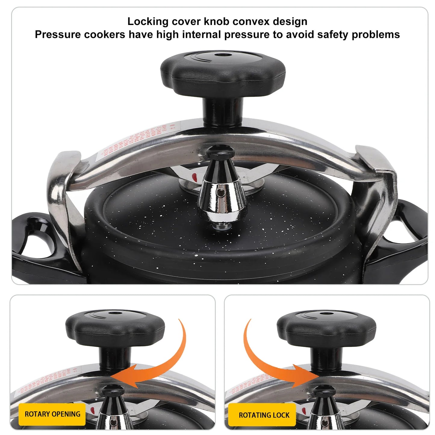 Pressure Cooker Aluminum Alloy Explosion Proof Large Capacity Compound Bottom Pressure Canner for Gas Stove Induction Cooker.