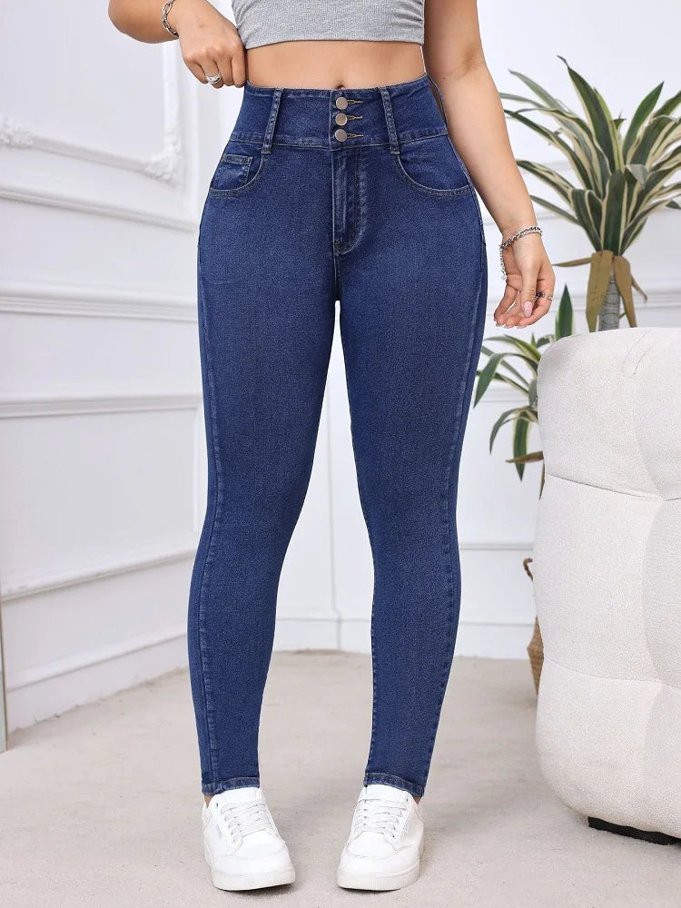oversized spring summer autumn casual skinny jean vintage jeans woman 2025 denim trousers pencil pants.