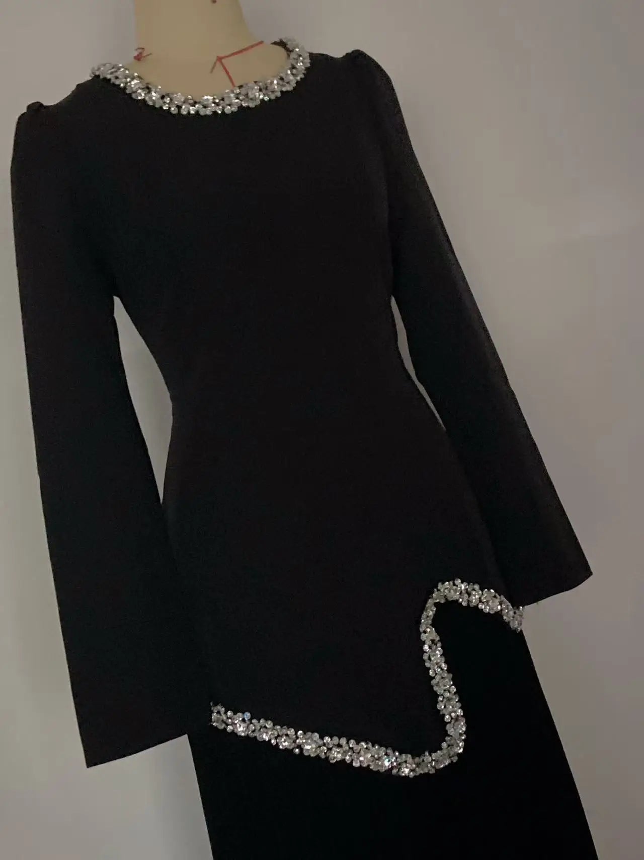 Eid Women Dress Muslim Abaya Pleated Shirt Skirt 2 Piece Set Diamond Party Ramadan Long Dresses Vestidos Largos Arab Long Robe.