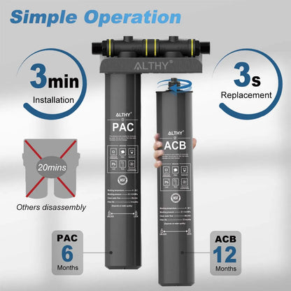 ALTHY Whole House / Commercial Water Filter Purifier System, Certified to Removes Lead, Chlorine,Sediment, Chemincal &Odor.