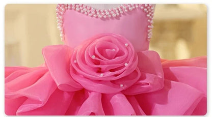 2025 Prinzessinnenkleid zum ersten Geburtstag für Mädchen, neue Hochzeit, Blumenmädchen, Klavieraufführung, Host-Kleid, Party-Kleidung, Outfits, passendes Bankett