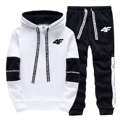 Hot Sale Men's Tracksuit Hooded Long Sleeves Casual Sports Single Piece Sweatshirts And Daily Sweatpants Comfort Outdoor Jogging.