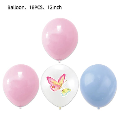 Schmetterling Geburtstag Party Dekoration Mädchen Einweg Geschirr Set Pappteller Tasse Ballon Tischdecke Schmetterling Thema Liefert
