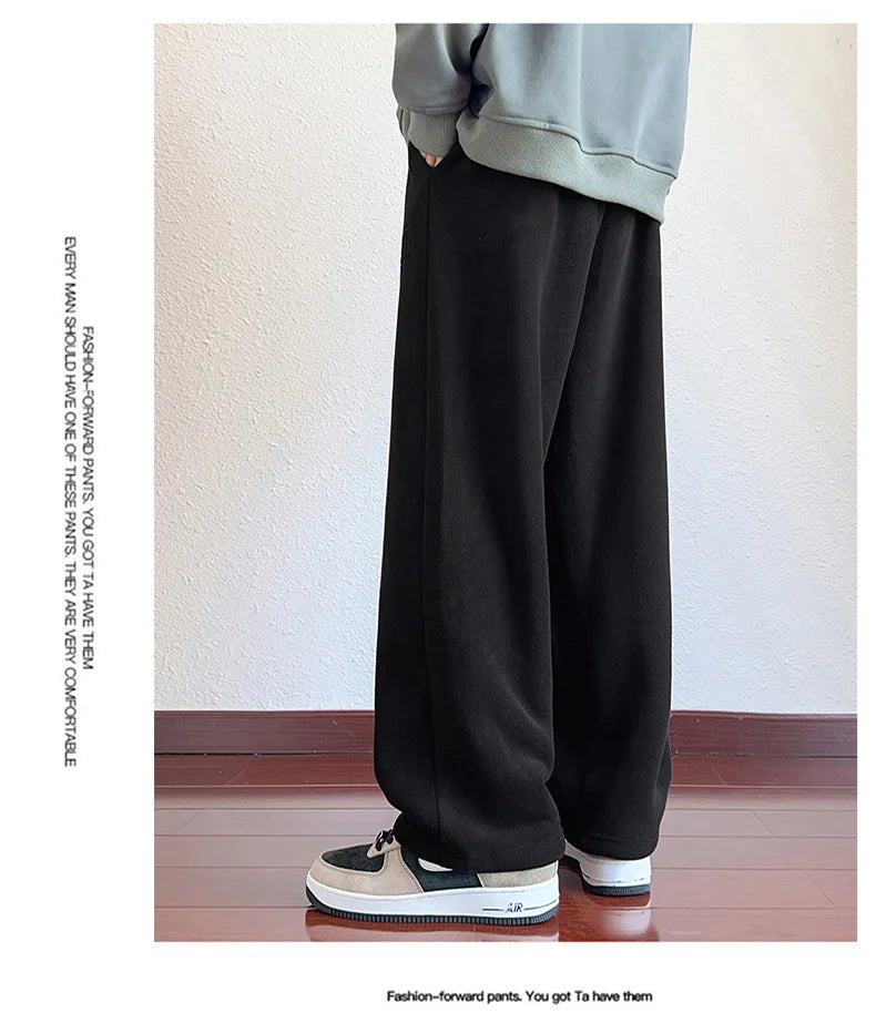 M-7XL Large Size Men's Down Pants Winter 2024 New Thick Lamb Down Casual Low-waist Cotton Pants Oversized Warm Straight Joggers.