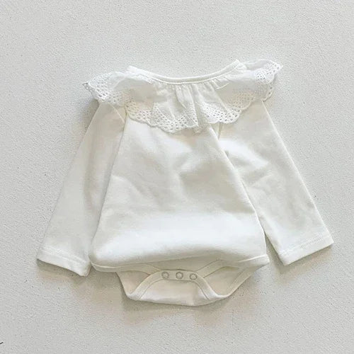 2023 neue Frühjahr 0-24 M Baby Mädchen Kleidung Infant Baby Mädchen Overall Lange Ärmeln Baumwolle Stickerei Neugeborenen baby Mädchen Bodys.