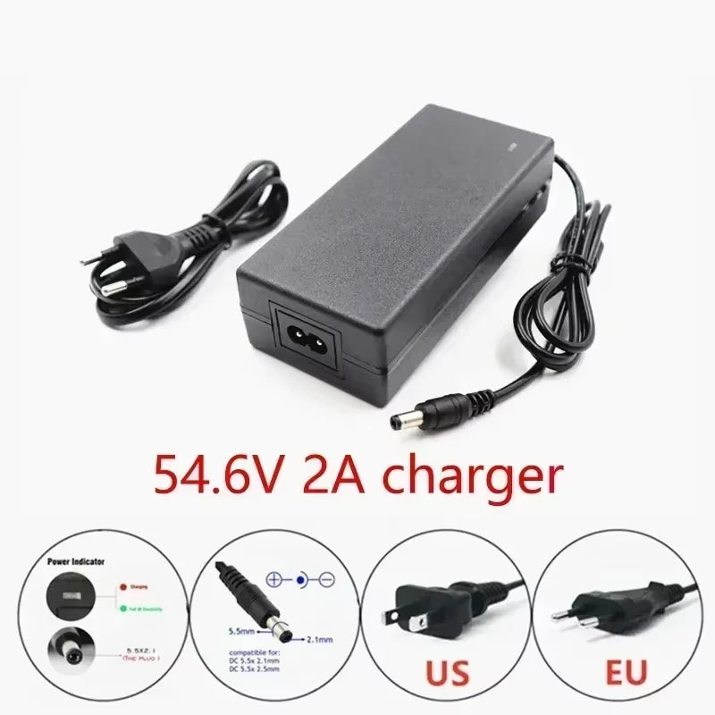 Gaiaray 2025 New 48V 100Ah 2000W 13S3P DC/T Lithium Ion Battery Pack Suitable for 48V motors with BMS+54.6V Charger.