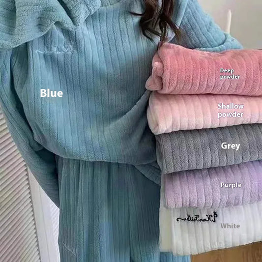 Winter frauen Neue Pyjamas Korallen Samt Casual Pyjamas Gepolsterte Loungewear Loungewear Sets Warme Kleidung Für Herbst Und Winter