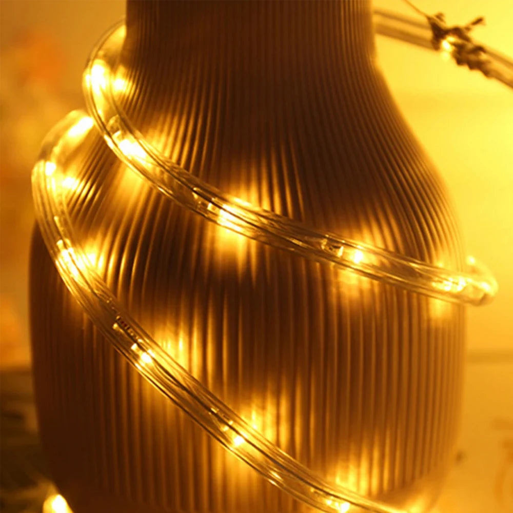 110V 220V Rainbow LED Round 2 Wire Srtip Light 30 36LED Yellow Red Blue Warm Outdoor Waterproof Christmas Party Decor EU US Plug.