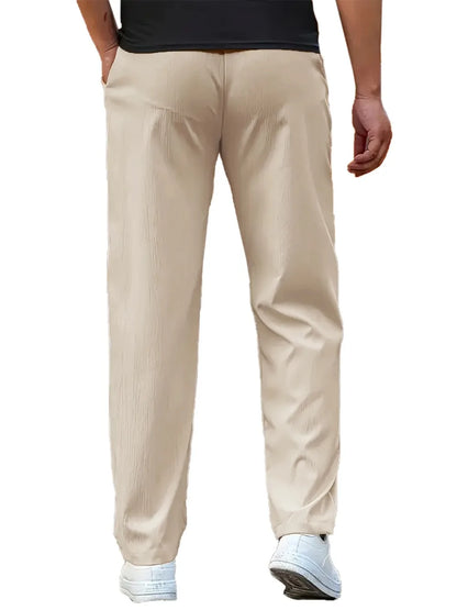 Men's Casual Pants Breathable Loose Sports Sweatpants Solid Color Running Straight Long Pants Outdoor Workout Joggers Streetwear.