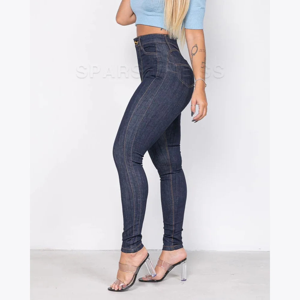 Women's Elastic Pencil Pants 2024 High Waisted Casual Trousers Slimming Streetwear Female Push Up Fashion Skinny Denim Jeans.