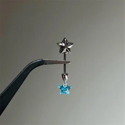 1 PCS Thorn Love Heart Water Droplet Zircon Ear Bone Nail 316L Medical Titanium Steel Earrings for Women Y2K Punk Jewelry.