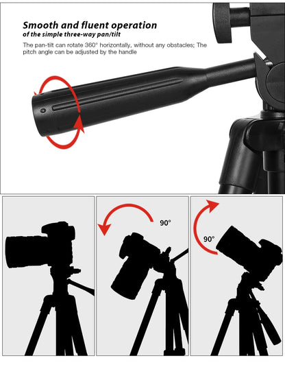 KINGJOY Aluminum Tripod 0.3KG with Quick Release Plate and 360° Head for Sony/Nikon/Canon DSLR and Smartphones,Camera,Live,Vlog.