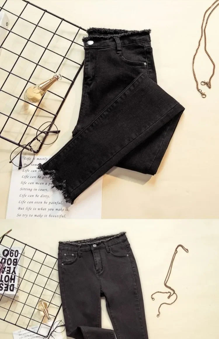 Spring Summer New Style Women's Straight Leg Loose Wide Leg Jeans Slimming Student Versatile High Waist Dad Nine Point Pants.