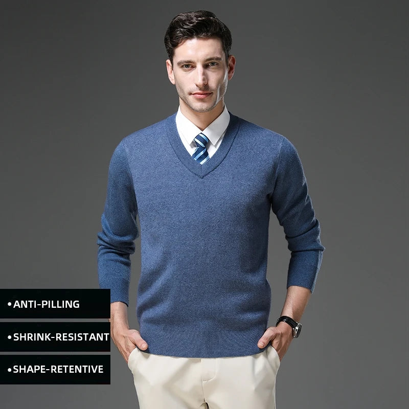 Top Grade Thick Anti-Pilling New Fashion Brand Autum Winter Knit Pullover Men Slim Fit Sweater Business Casual Woolen Jumper.