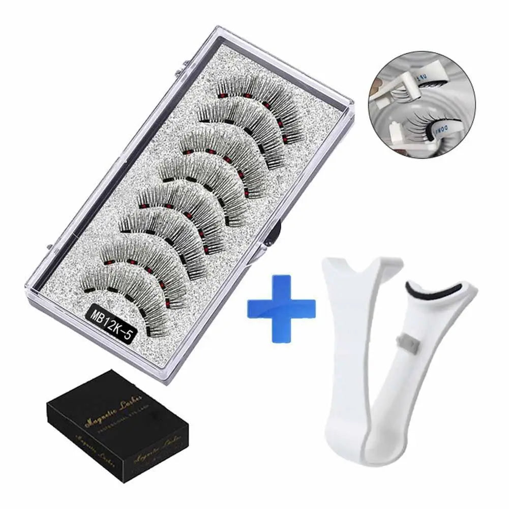 3D Natural Magnetic Eyelashes,With 5 Magnetic Lashes Shipping Box Eyelashes Handmade False Gift Reusable Support Drop Magne T6N2.