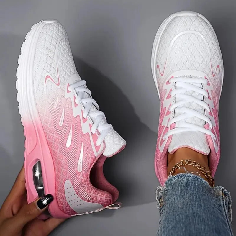 YRZL Damen Casual Sneakers Damen Sportschuhe Atmungsaktives Mesh Laufschuhe Leichte rutschfeste Outdoor-Wanderschuhe Weiche Sohle.