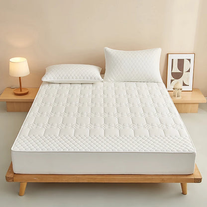 WASART King Size Double Bed Quilted Waterproof Mattress Protector Cover Elastic Fitted Sheet Protection Pad Thick Bedspread 150.