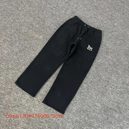 Pepe Studio Fleece-Lined Elastic Waist Jogger Pants Winter Warm Soft Loose Fit Sweatpants with Drawstring for Women Men.
