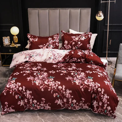 3pcs Couple Duvet Cover with Pillow Case Nordic Comforter Bedding Set Quilt Cover Queen/King Double or Single Bed