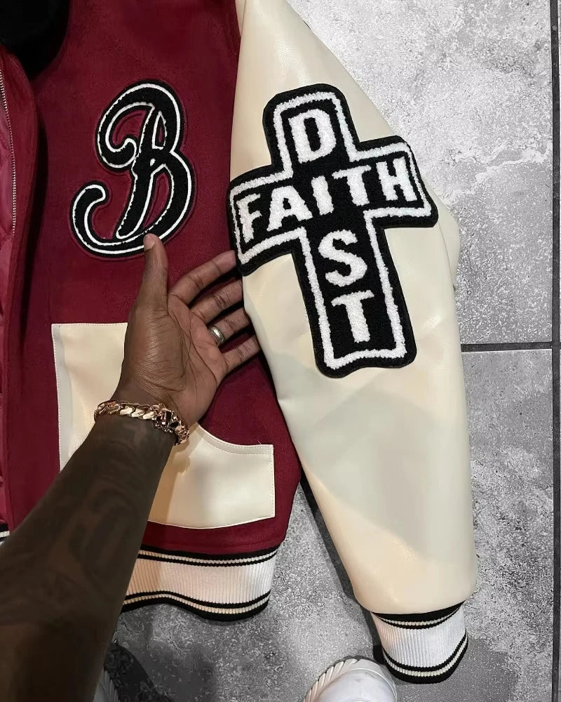 Streetwear Vintage New Fashion Letters Flocking PU Loose Jacket Women Y2K Harajuku Hip Hop Popular Casual Joker Couple Jacket.