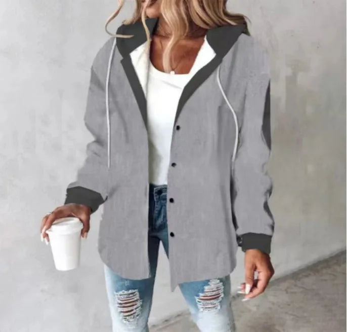 Neue Herbst und Winter frauen Plaid Jacke Mit Kapuze Mode Taste Strickjacke Top Tasche Casual Straße Vielseitige Jacke