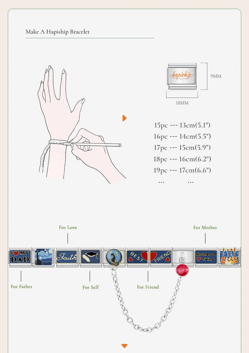 Hapiship New Women's Jewelry 9mm Width Itanlian Elastic Charm Bracelet Fashion Stainless Steel Bangle ST-.