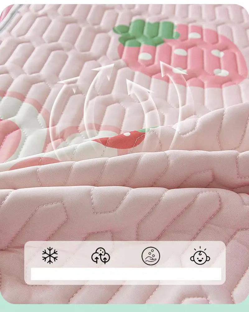 Cartoon Cute Pattern Cooling Fitted Sheet Single Natural latex fabric Soft cushion for Bedding Slow rebound Non-Slip Mattress.