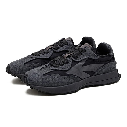 Maden Frühling Vintage Dickbesohlte Patchwork Schwarze Sneakers Lässige atmungsaktive Joggingschuhe Low-Top-Schnürschuhe Sportliche Sommerschuhe