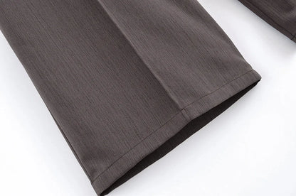 Casual Pants 2 Pieces Sets For Women Short Sleeve Coat High Waist Trousers Women's Suit 2025 Two Pieces Loose Woman Outfits.