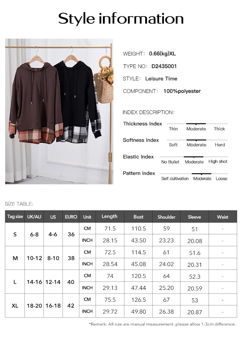Women's Hoodie For Autumn And Winter 2025; Color-blocked Casual Pseudo Two-piece Raglan Long-sleeved Sweat For Women.