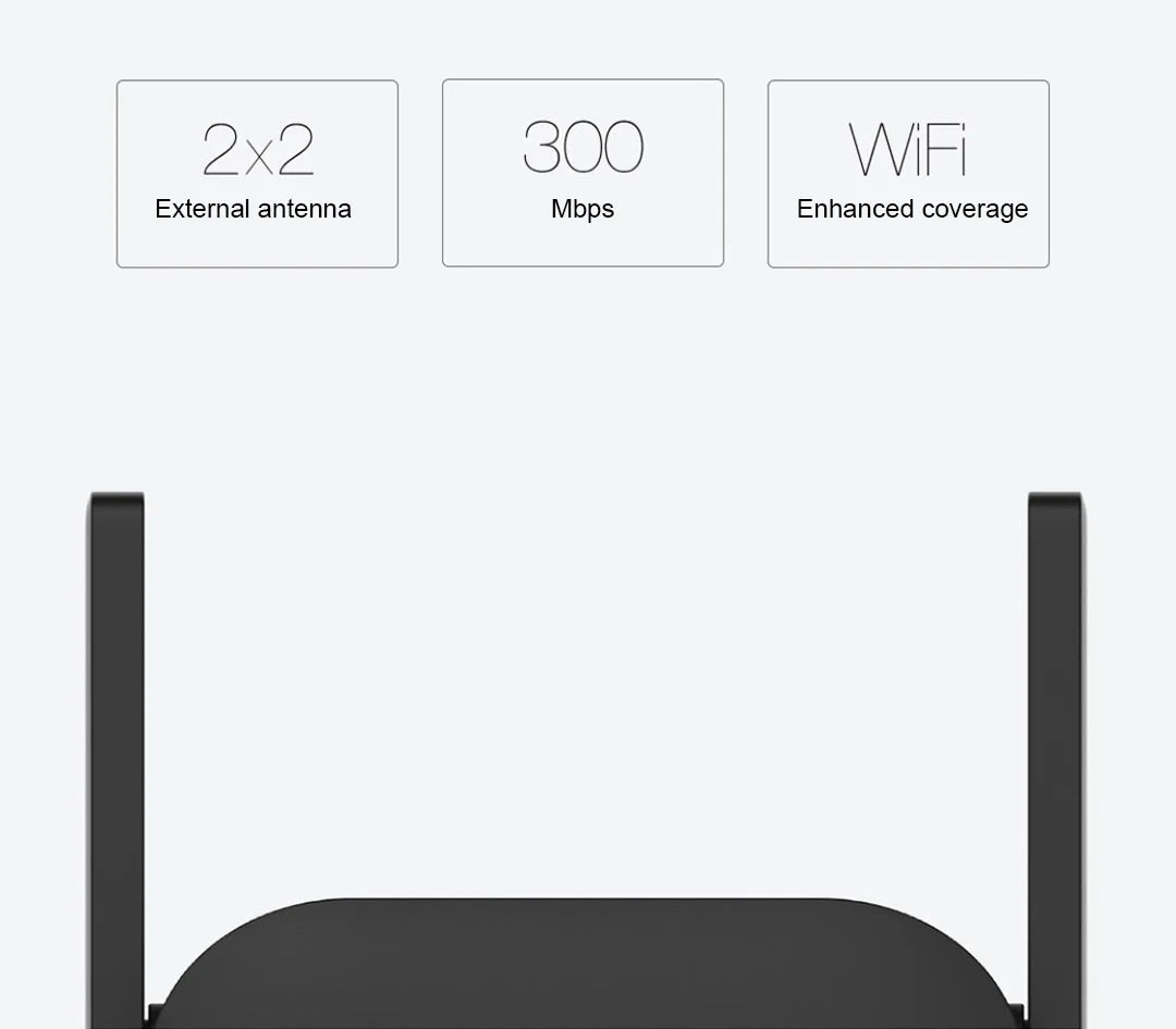 XIAOMI MIJIA New WiFi Amplifier Pro，300M 2.4G Network Expander Repeater Power Extender Roteador，2 Antenna，For Mi Router Wi-Fi.