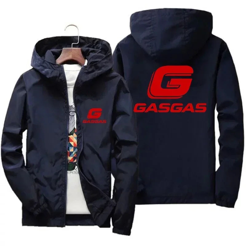 Motorcycles GasGas Spring and autumn men's hooded coat jacket casual atmosphere thin men's coat street clothing jacket fishing.