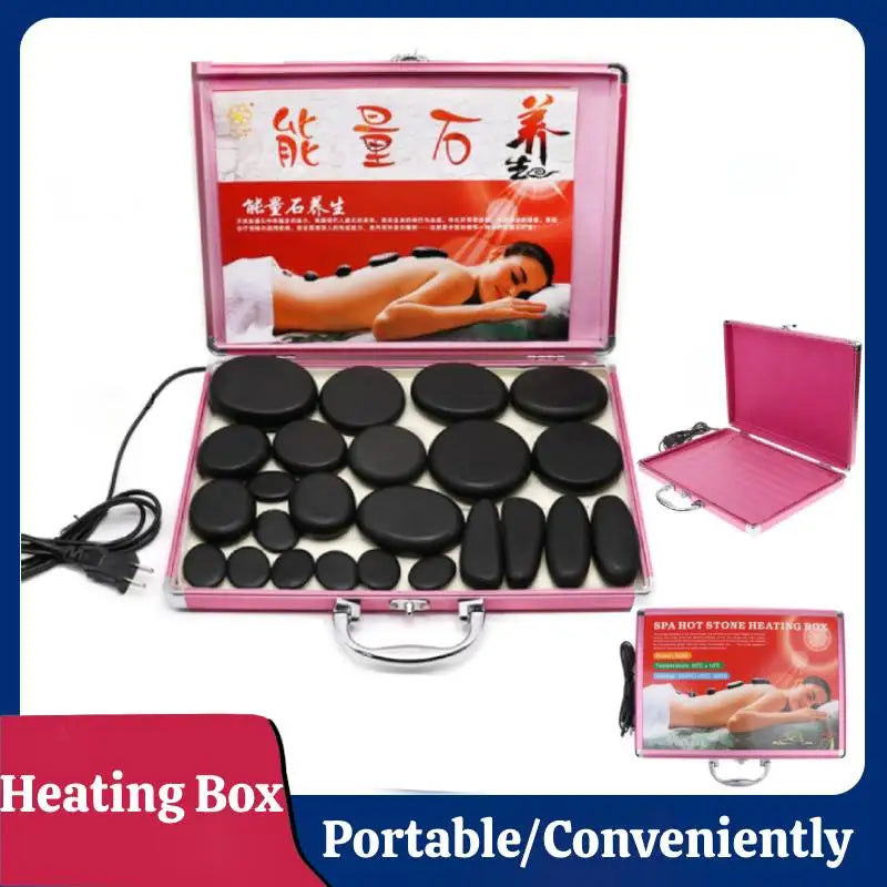 Portable 1 Piece Heating Box Spa Rock Heating Warmer Case,Professional Spa Massage Hot Stone Heater,Can Hold 24 Pcs Rocks.