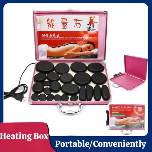 Portable 1 Piece Heating Box Spa Rock Heating Warmer Case,Professional Spa Massage Hot Stone Heater,Can Hold 24 Pcs Rocks.
