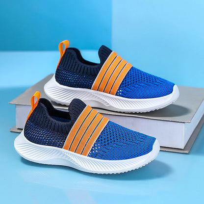 Kids' Breathable Mesh Slip-On Sports Shoes Lightweight Comfort Sneakers for Boys & Girls School Walking Size 28-39.