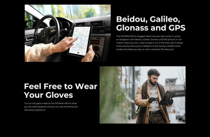 HOTWAV R9 Pro Rugged Tablet Android 14 11" FHD+ 20080mAh Pad 64MP Rear Camera 6GB 256GB Tablet PC With Super Camping light