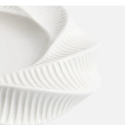 White Ceramic Dining Plate Dinner Steak Hotel Restaurant Main Course Dessert Home Kitchen Tableware.