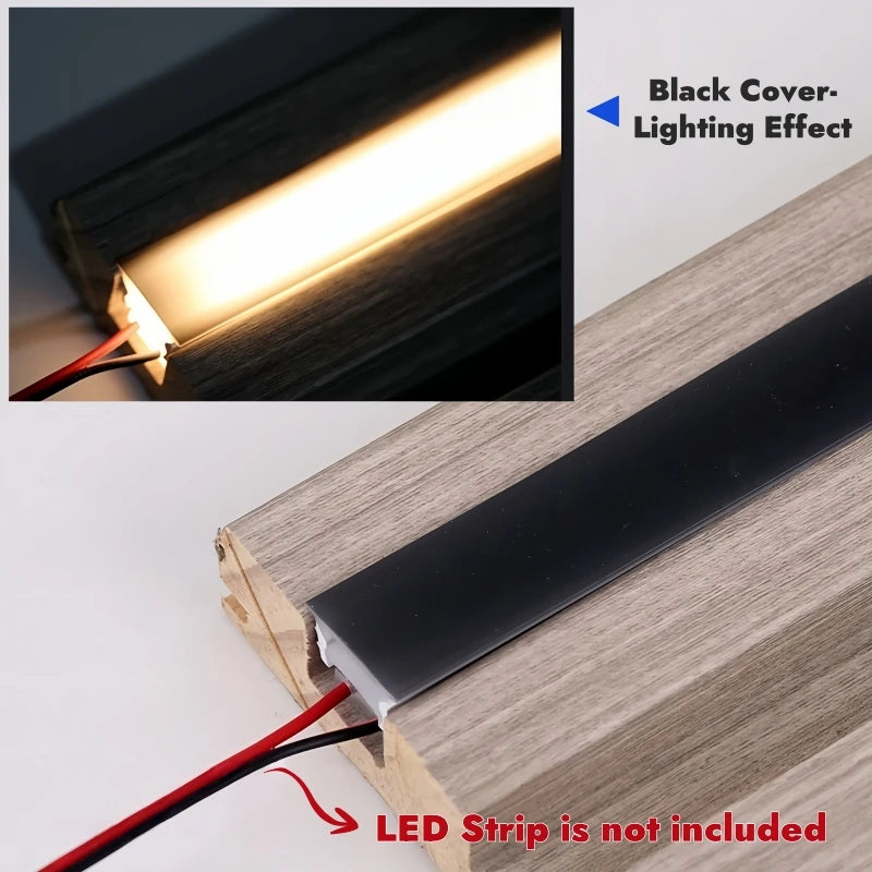 Black Flexible LED Neon Rope Lamp Silicone Tube Diffuser Recessed Channel For WS2811 WS2812B Waterproof Ribbon Neon Strip Lights.