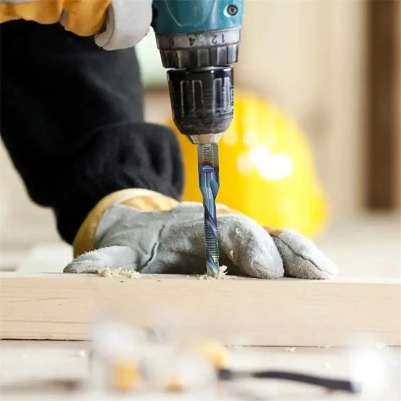 6 stücke Tap Titan Überzogene Sechskantschaft Bohrer Bits HSS Schraube Gewinde Metrische Taping Schraube Maschine Verbindung Werkzeug M3-M10 hand Werkzeuge