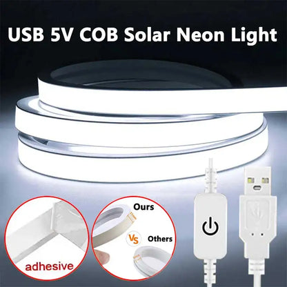 5V COB Strip USB LED Neon Light Dimmable Silicone Tube Neon Tape Waterproof Ribbon For Outdoor Bathroom Cabinet TV Room Decor