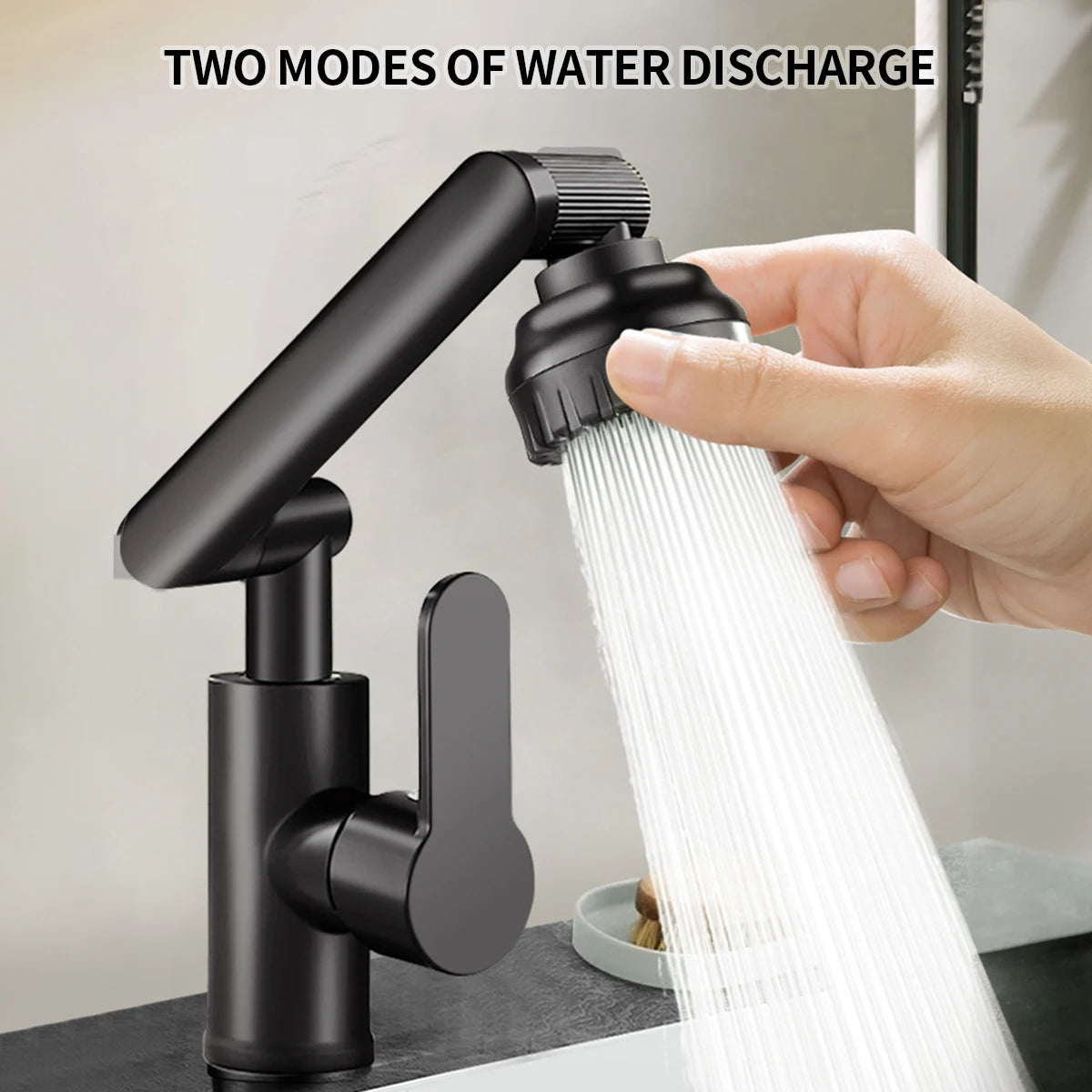 ABS Modern 360 Degree Swivel Kitchen Robotic Arm Faucet Soft Bubble/shower Dual Mode Flexible Adjustment