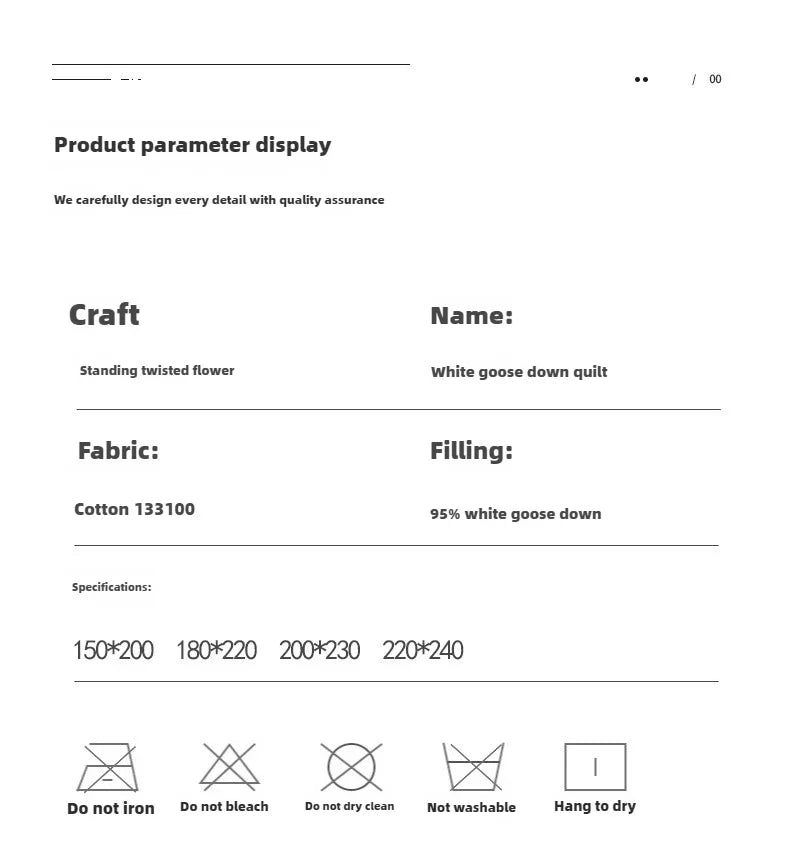 Goose Down Soft Duvet Luxury Blanket King Queen Twin Size Comforter Bedding Filler Bread Shape Super Warm Quilt.