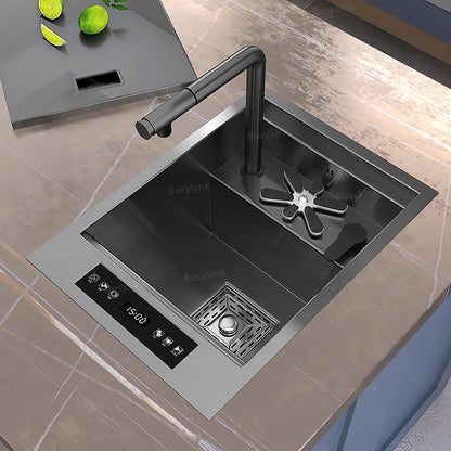 Water Catalyst Cup Cleaning Sink Hidden Single Slot Mini Bar Sink Wash Basin With Cover Plate For Kitchen