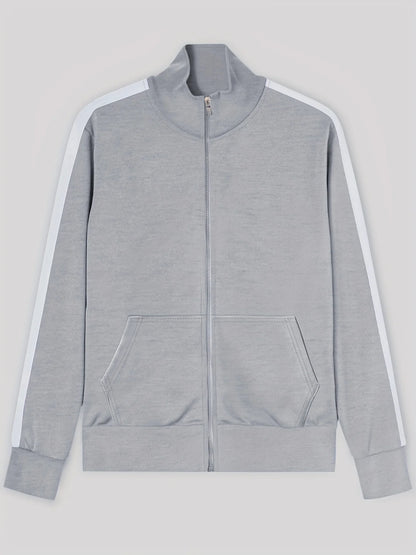 2025 Europe and the United States Spring and Autumn Outdoor New Leisure Men's Sports Suit Color Contrast Outdoor Men's 2 Pieces