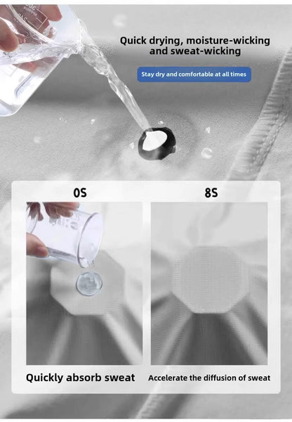 5pcs Men's Lightweight Summer Ice Silk Athletic Set Quick-Dry Running Clothes Outdoor Kit Cycling Fitness Men's Sportswear Set.