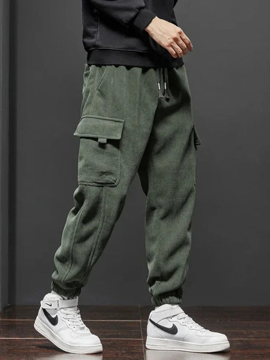 Spring Autumn New Style Elastic Waist Casual Pants for Men Stretch Straight Drawstring Harem Jogging Sports Long Pants Male.