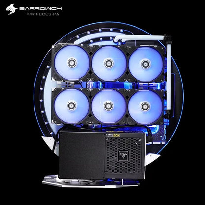 Barrowch STAR1 Series Circular Water Cooling Case, Limited Edition Gamer DIY House,PC Computer Open Chassis FBCES-PA.