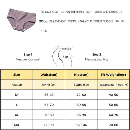 3Pcs/set Women Sexy Cotton Panties Underwear Seamless Soft Briefs Skin-Friendly Female Lingerie Mid-waist Black Underpants.