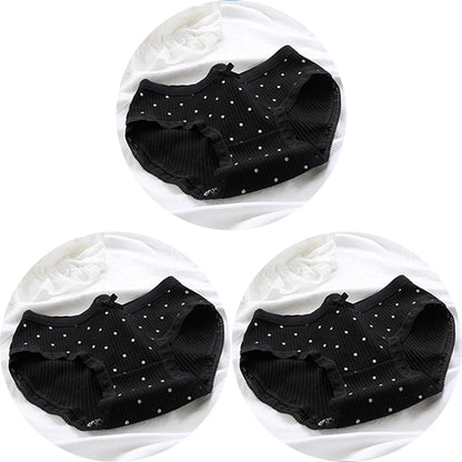 3Pcs/set Women Sexy Cotton Panties Underwear Seamless Soft Briefs Skin-Friendly Female Lingerie Mid-waist Black Underpants.