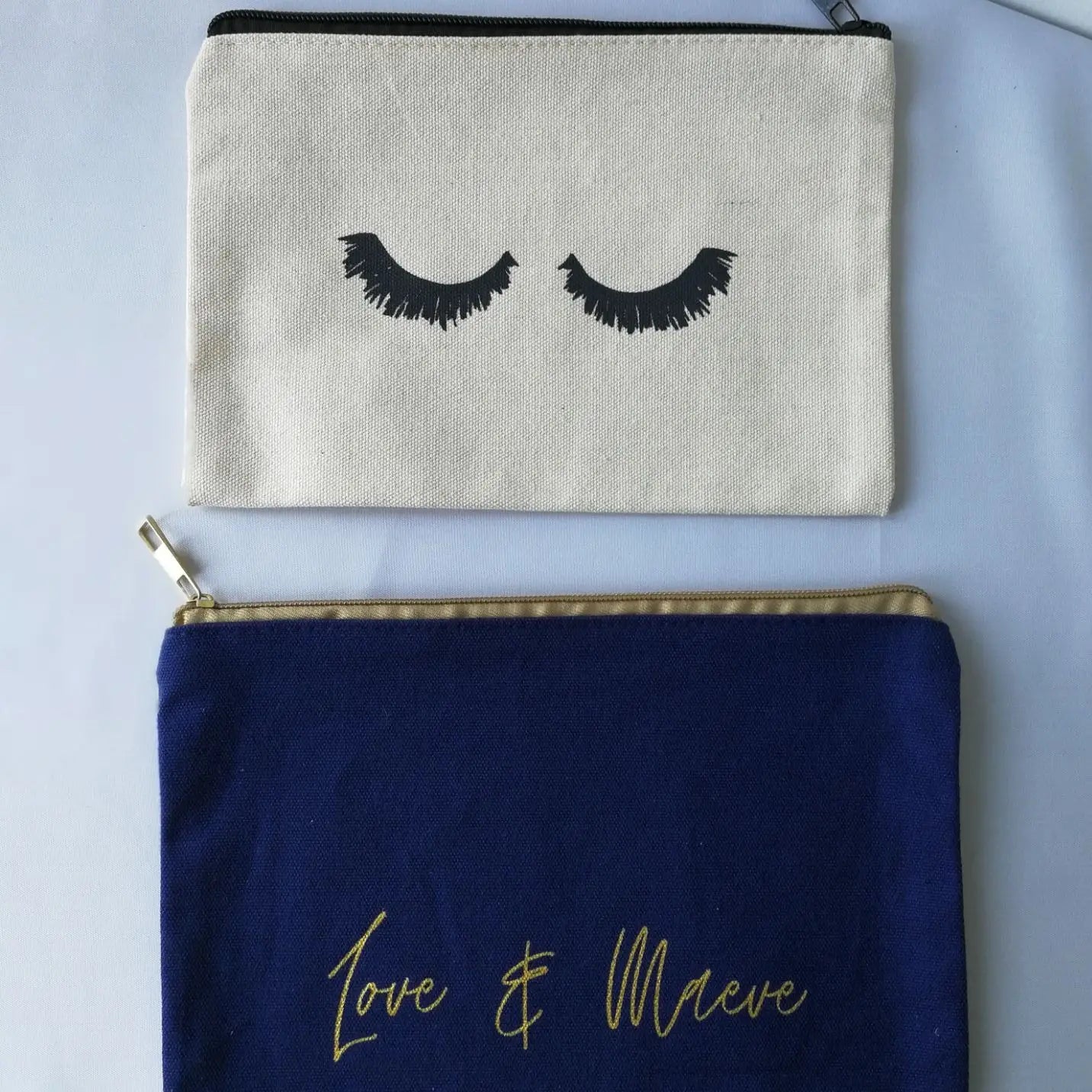 100Pcs Small Eco Friendly Custom Cotton Blank Zipper Pouch Make Up Bags Plain White Cotton Canvas Makeup Cosmetic Bag With Logo.